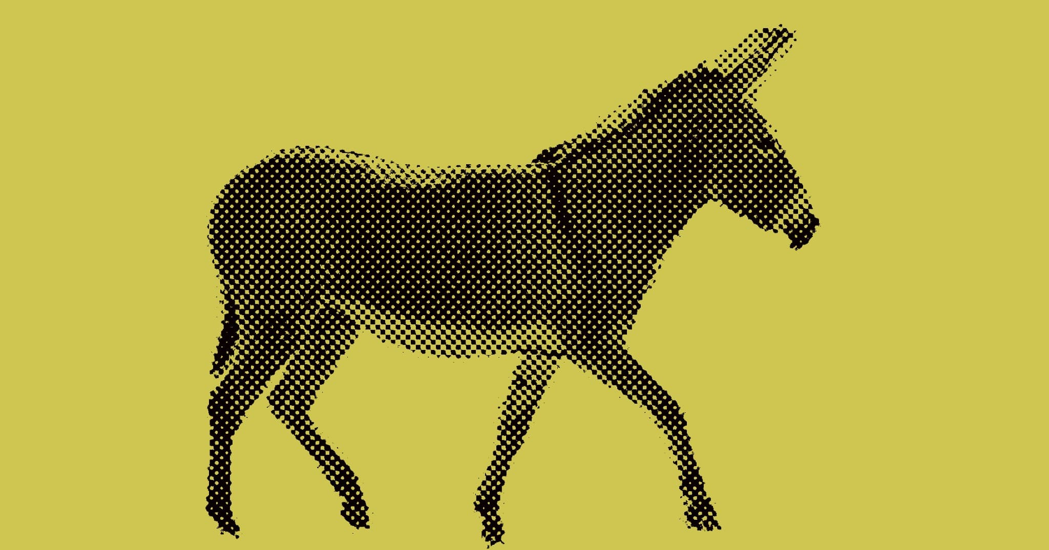 Halftone donkey illustration